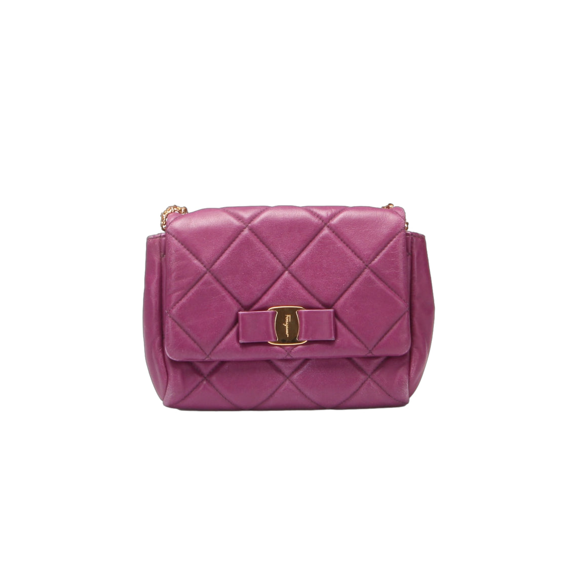 Salvatore Ferragamo Ginny Quilted Leather Crossbody Bag Leather Crossbody Bag in Very Good Condition