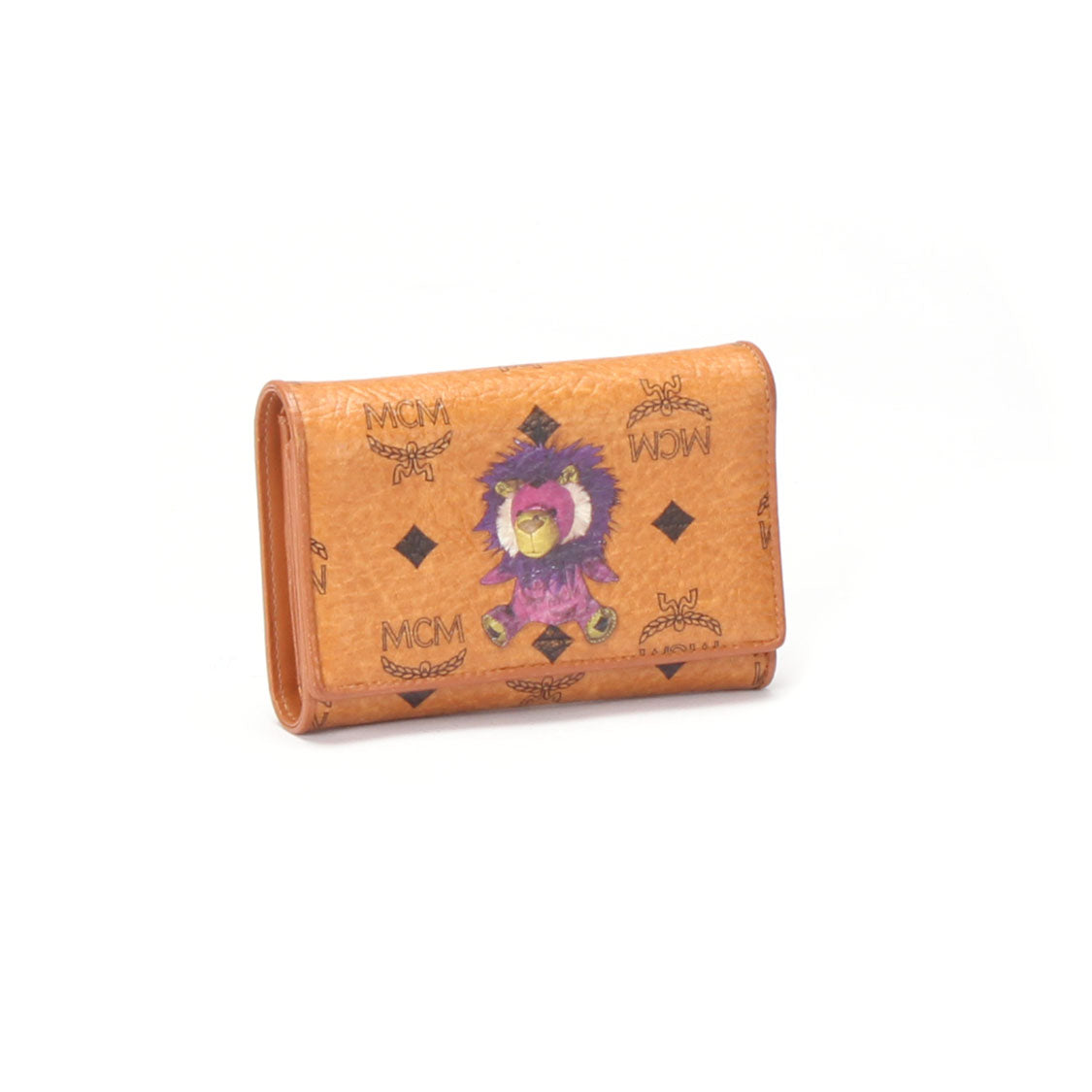 Visetos Lion Printed Leather Small Wallet