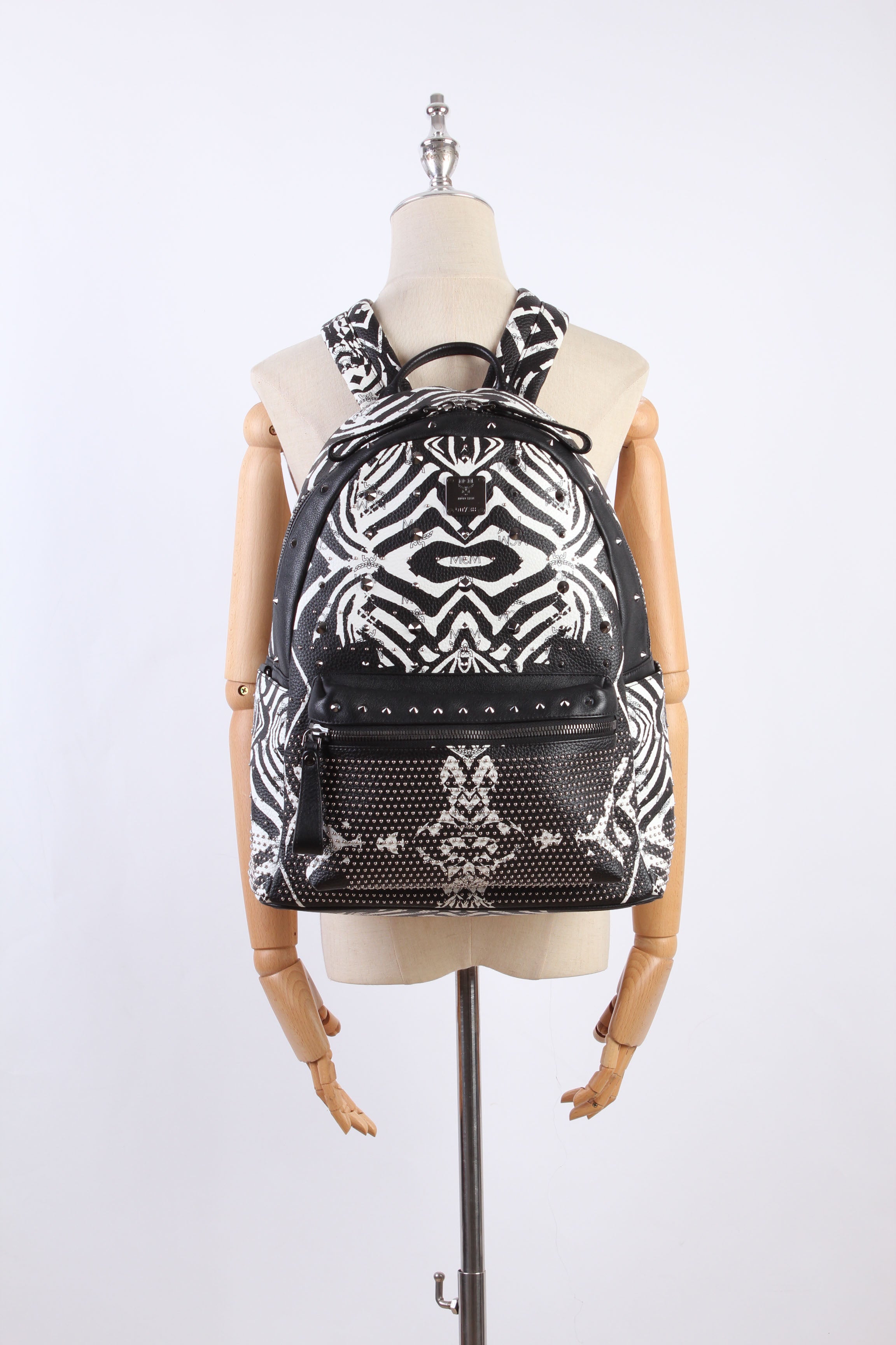 Visetos Studded Zebra Print Backpack