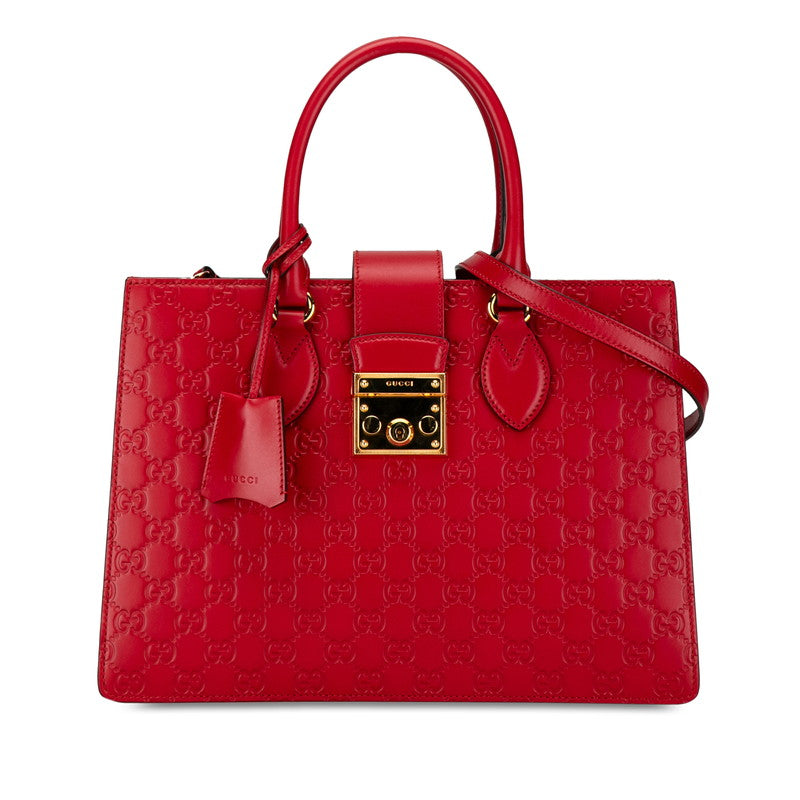 Gucci Leather Guccissima 2WAY Handbag 428207 Red in Great Condition