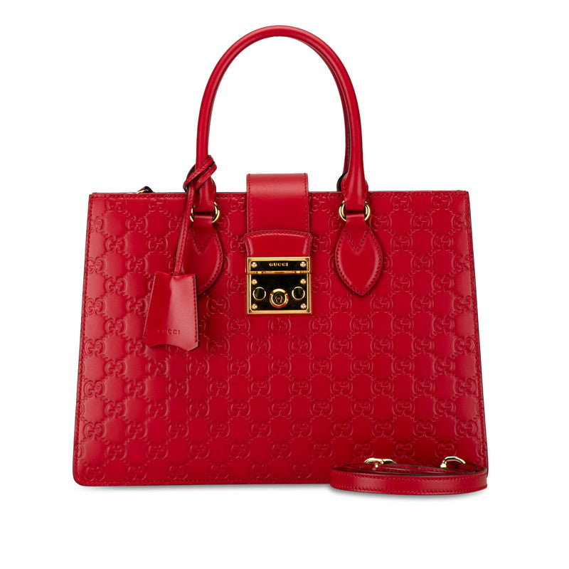 Gucci Leather Guccissima 2WAY Handbag 428207 Red in Great Condition