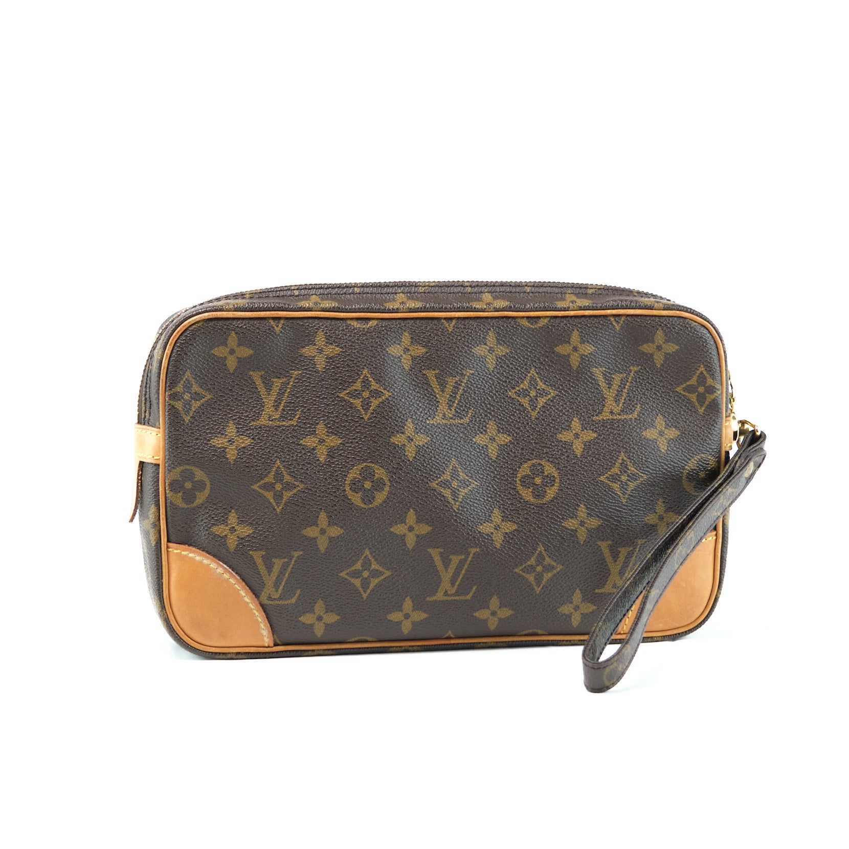 Louis Vuitton Monogram Marly Dragonne PM Canvas Clutch Bag in Very Good Condition