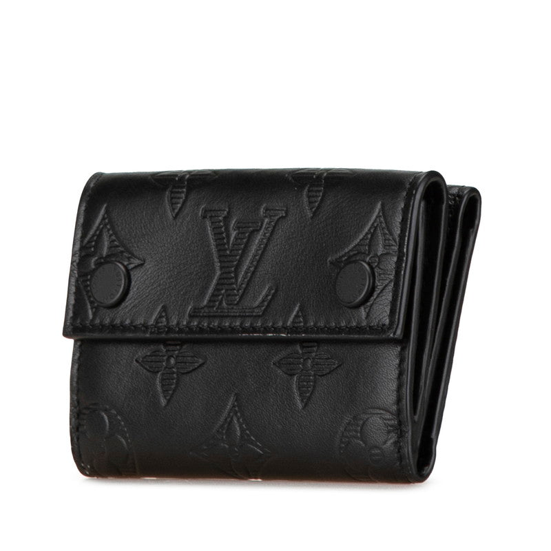 Louis Vuitton Monogram Shadow Compact Wallet Black