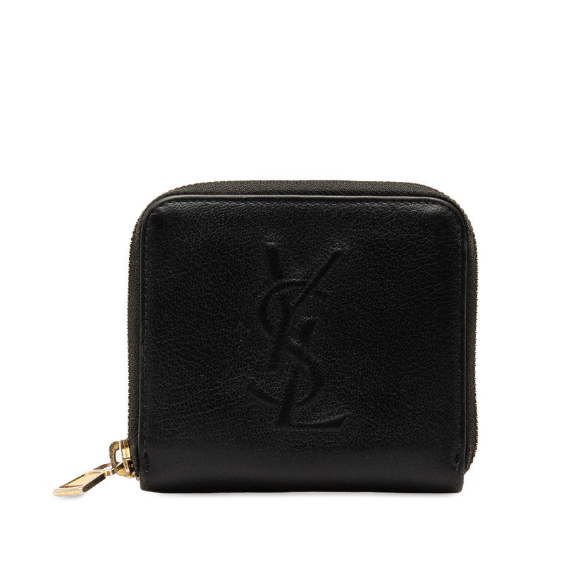 Saint Laurent Logo Leather Bifold Wallet Black