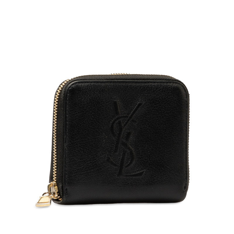 Saint Laurent Logo Leather Bifold Wallet Black