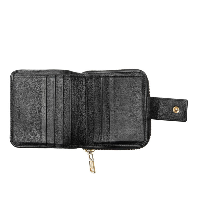 Saint Laurent Logo Leather Bifold Wallet Black