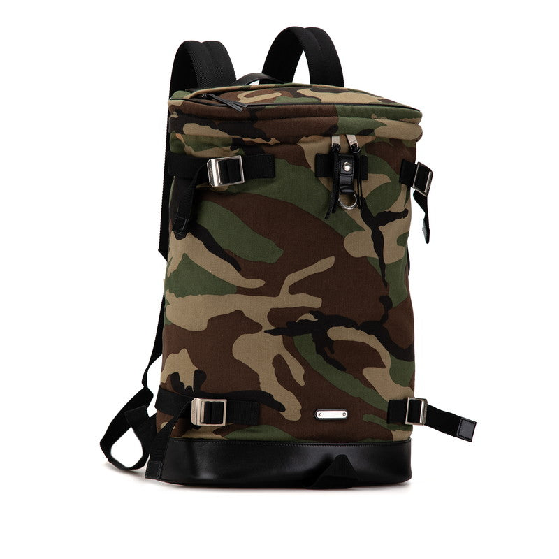 Saint Laurent Camouflage Canvas Leather Backpack