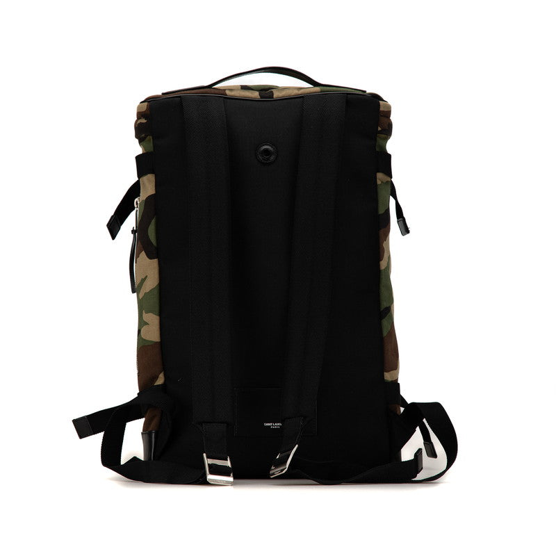 Saint Laurent Camouflage Canvas Leather Backpack