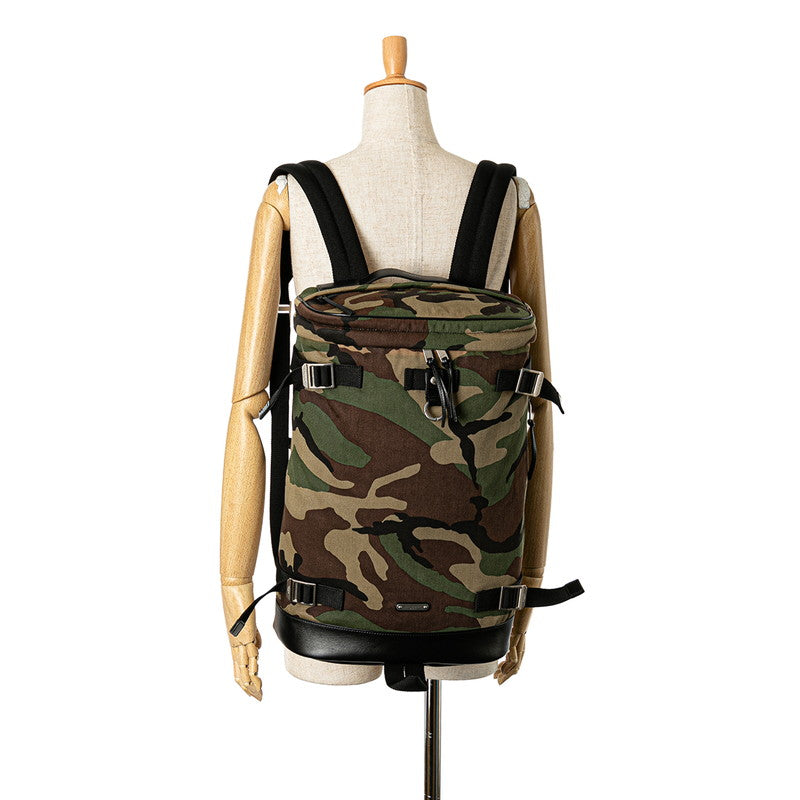 Saint Laurent Camouflage Canvas Leather Backpack