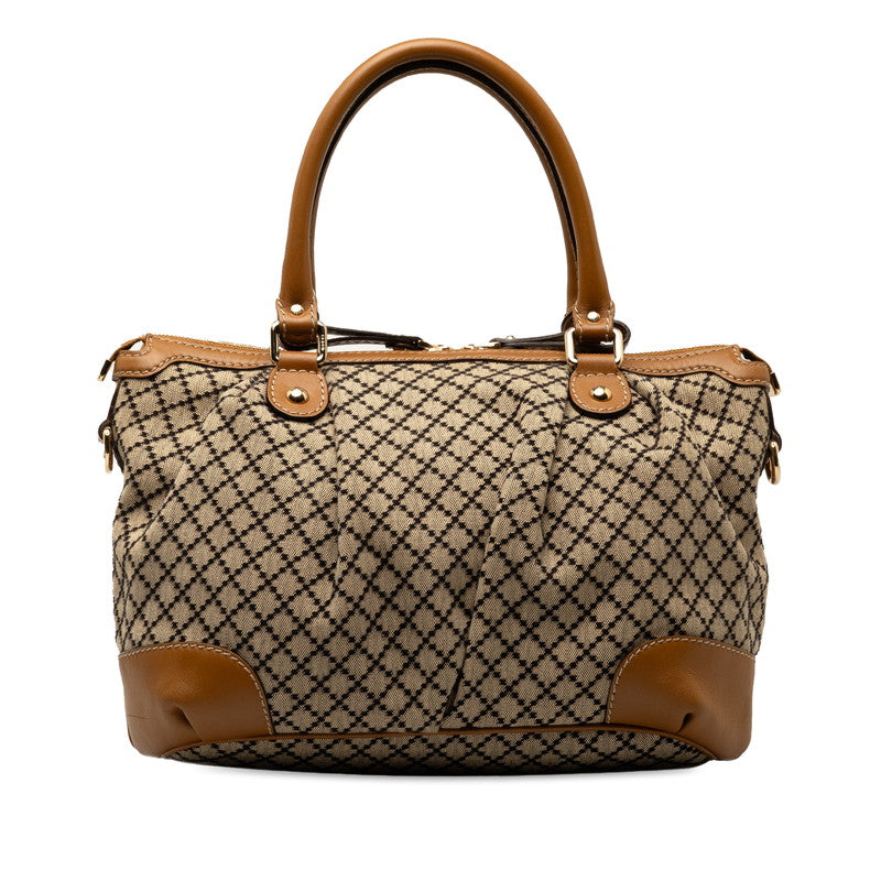 Gucci Diamante Sukey Canvas Leather Handbag 2WAY 247902