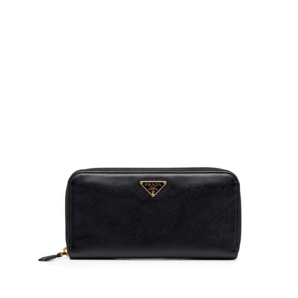 Prada Saffiano Zip Long Wallet