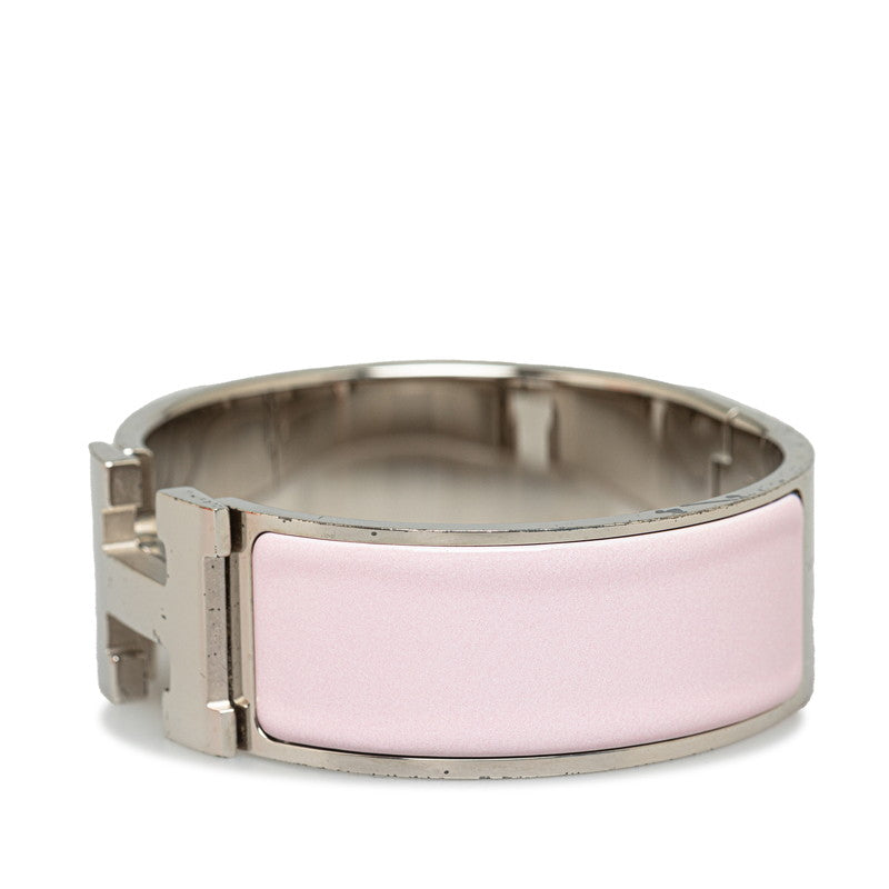 Hermes Click Clack H GM Bangle Silver Pink Metal