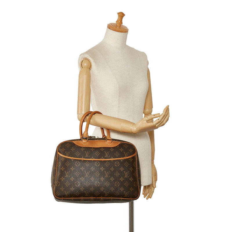 Louis Vuitton Monogram Deauville Handbag M47270 Brown PVC Leather