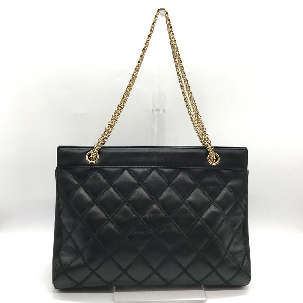 Chanel Bicolore Double Chain Tote Bag Leather