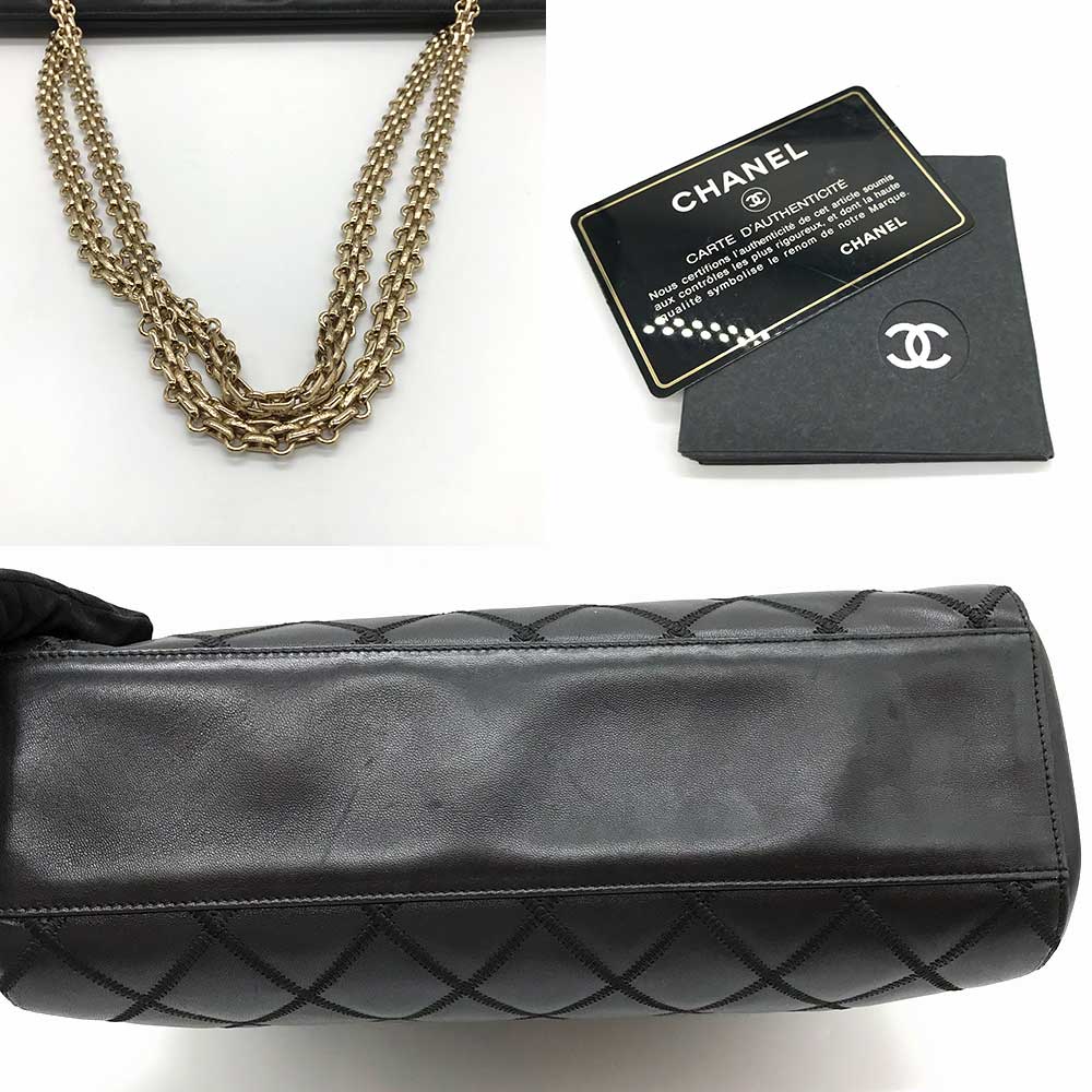 Chanel Bicolore Double Chain Tote Bag Leather