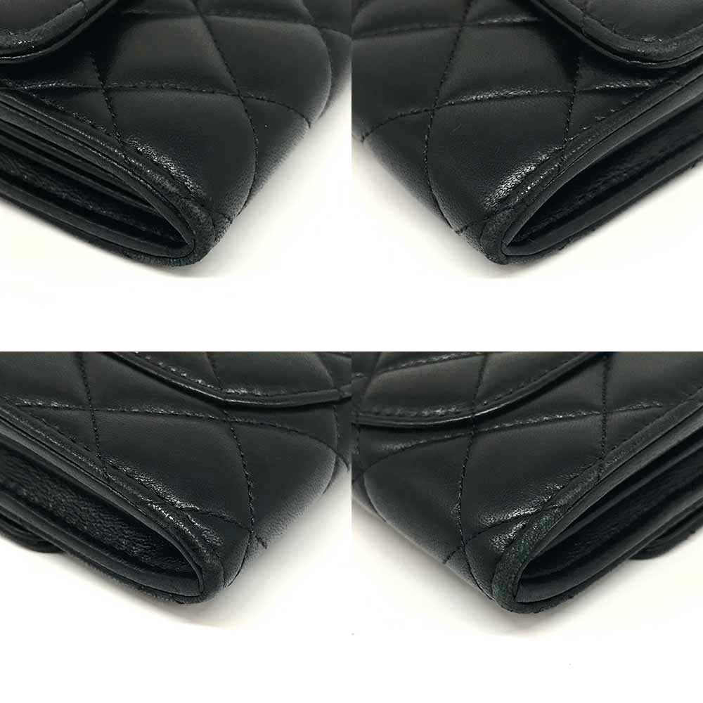 Chanel Long Flap Wallet Lambskin Black