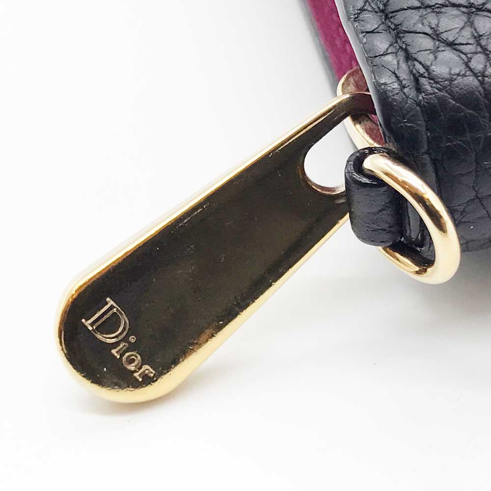 Dior Leather Diorissimo Zip-Around Long Wallet Black in Great Condition