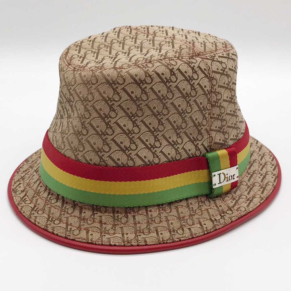 Dior Canvas Leather Rasta Trotter Hat