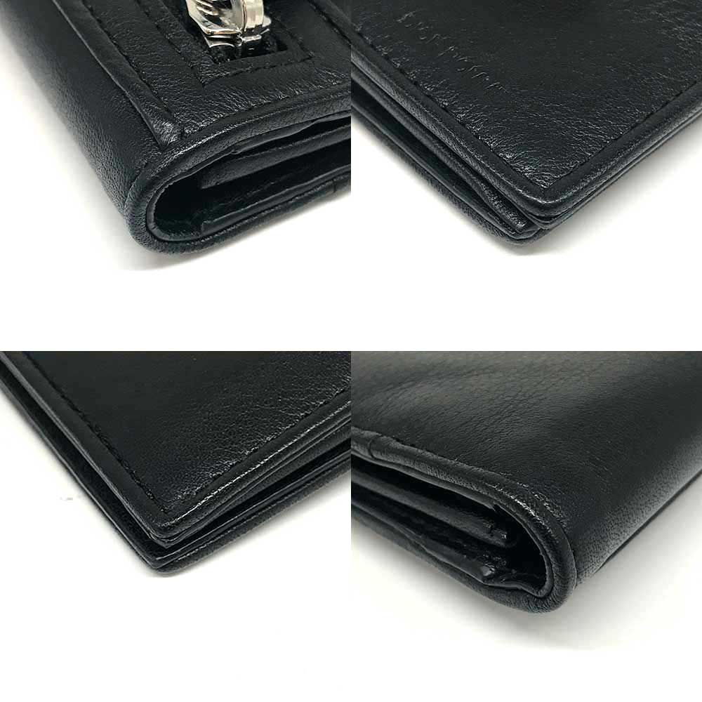 Dior Leather Long Wallet Black in Very Good Condition