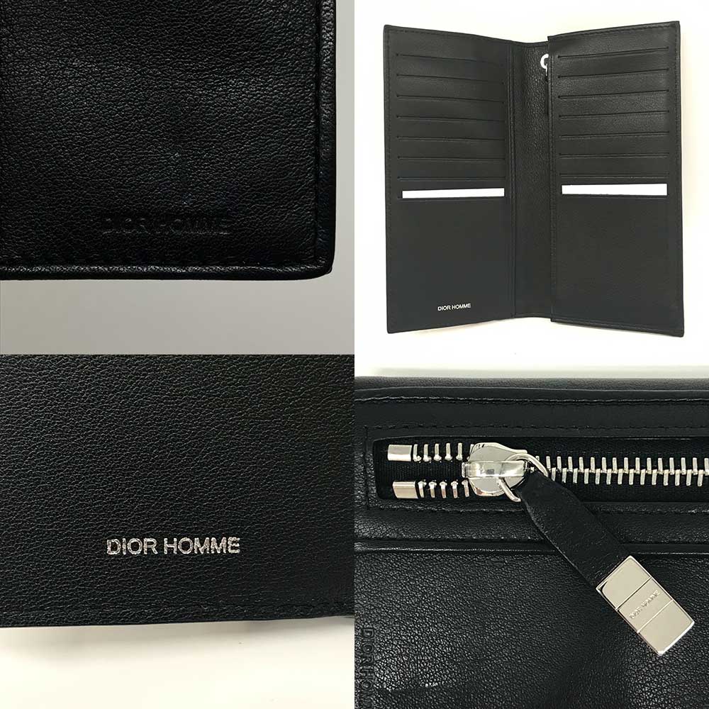 Dior Leather Long Wallet Black in Very Good Condition