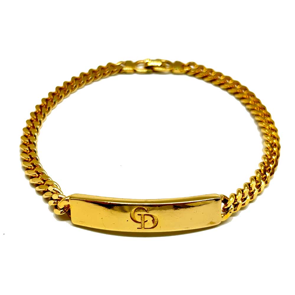 Dior Logo Plate Bracelet Gold in Very Good Condition