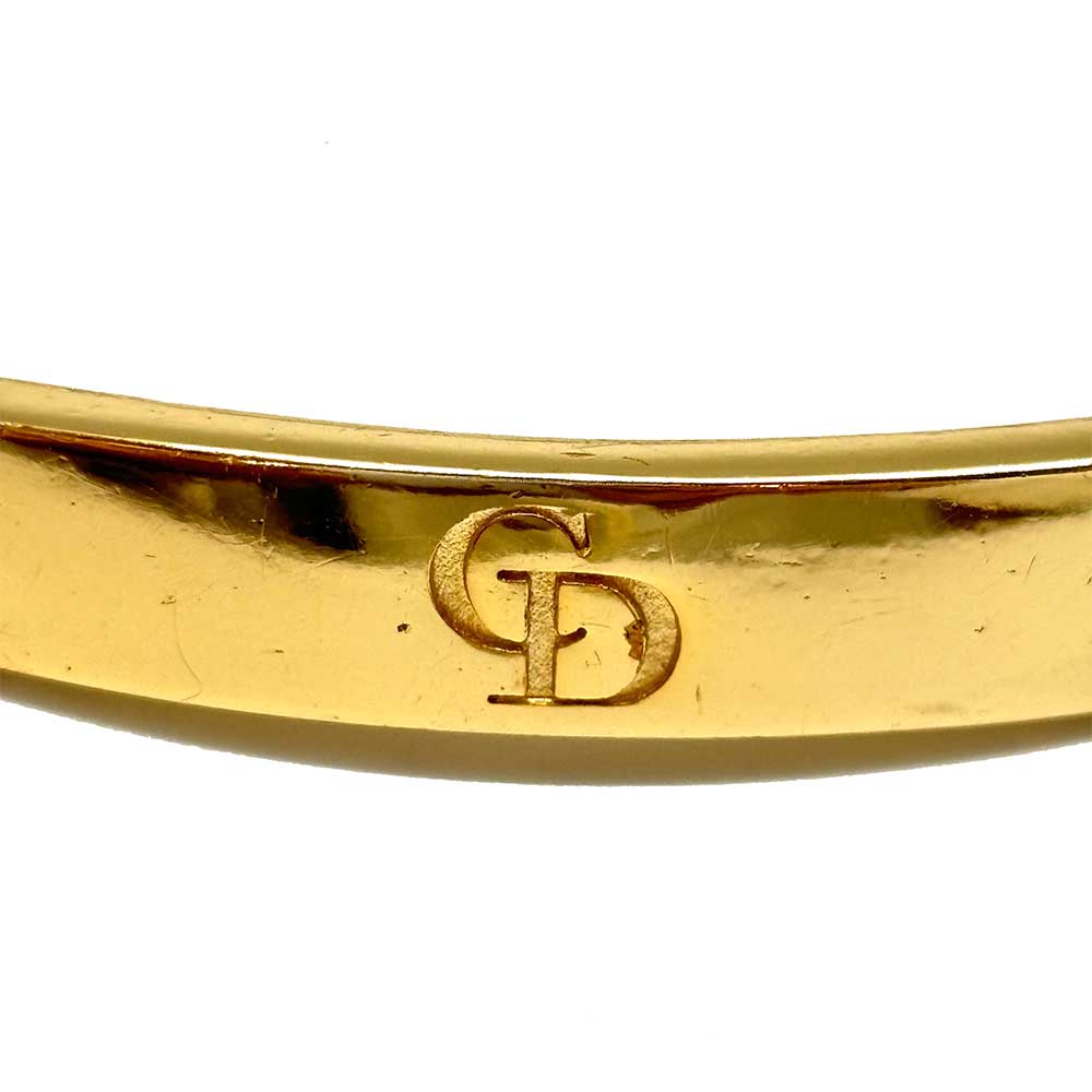 Dior Logo Plate Bracelet Gold Large