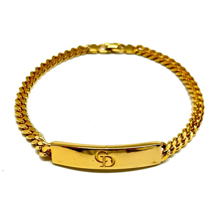 Dior Logo Plate Bracelet Gold