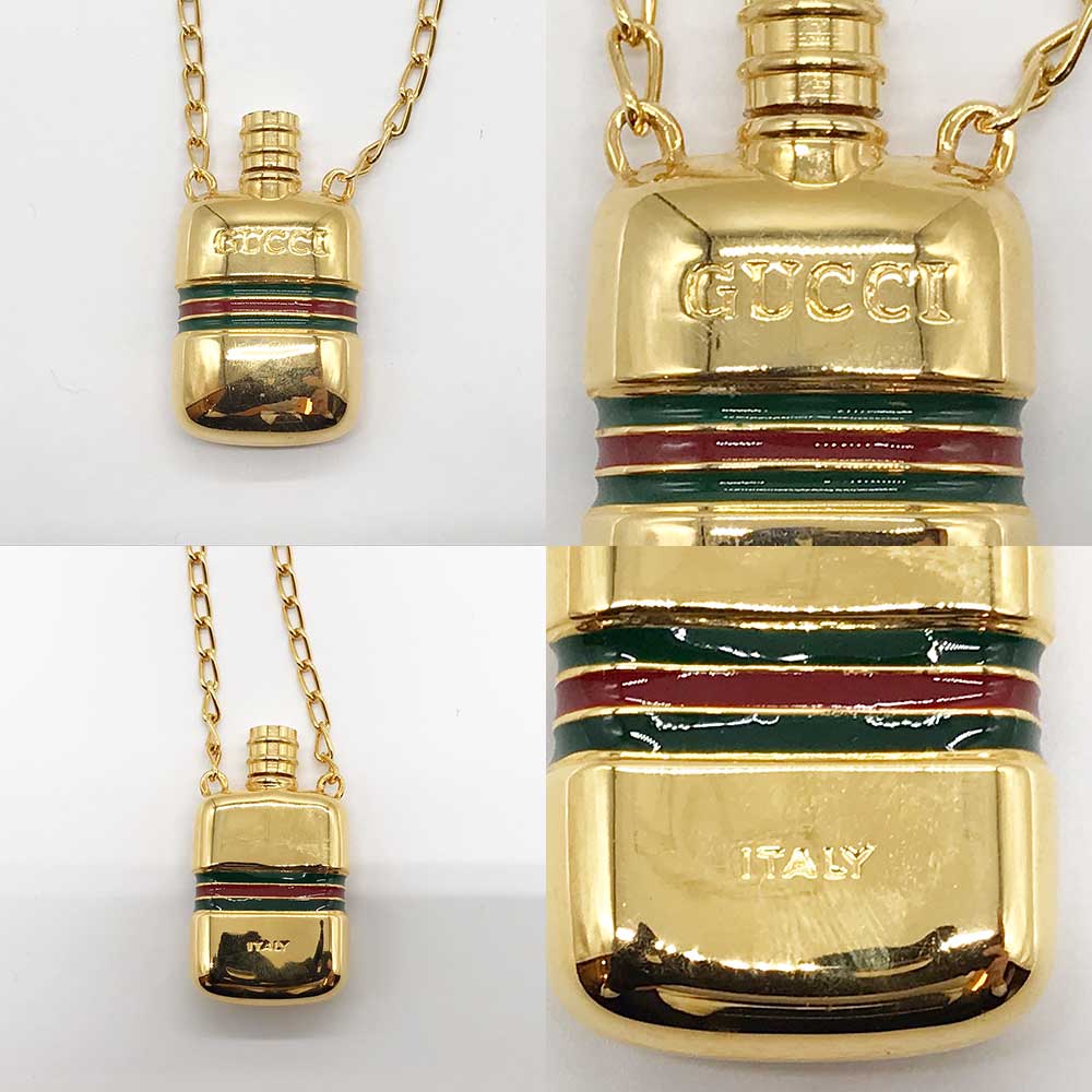 Gucci Metal Bottle Motif Necklace in Very Good Condition