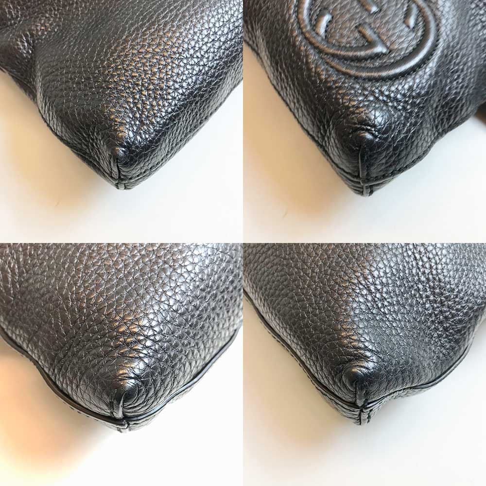 Gucci Leather Soho Body Bag Waist Pouch Black in Very Good Condition