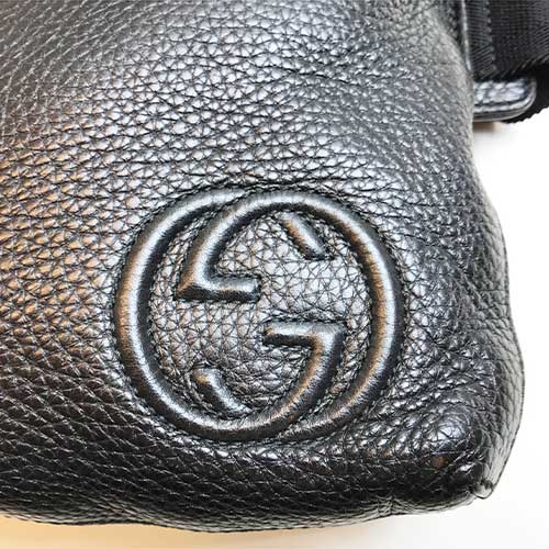 Gucci Leather Soho Body Bag Waist Pouch Black in Very Good Condition