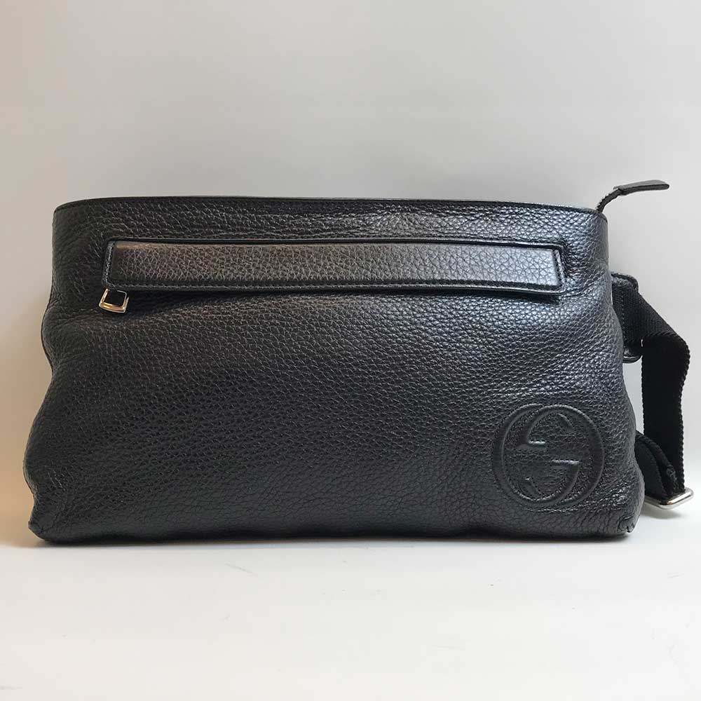 Gucci Leather Soho Body Bag Waist Pouch Black