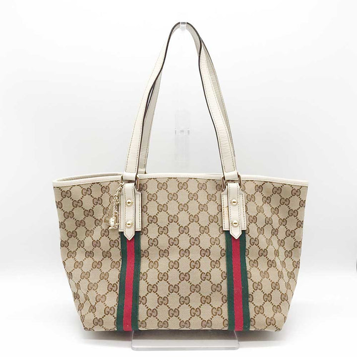 Gucci GG Canvas Leather Tote Bag 137396