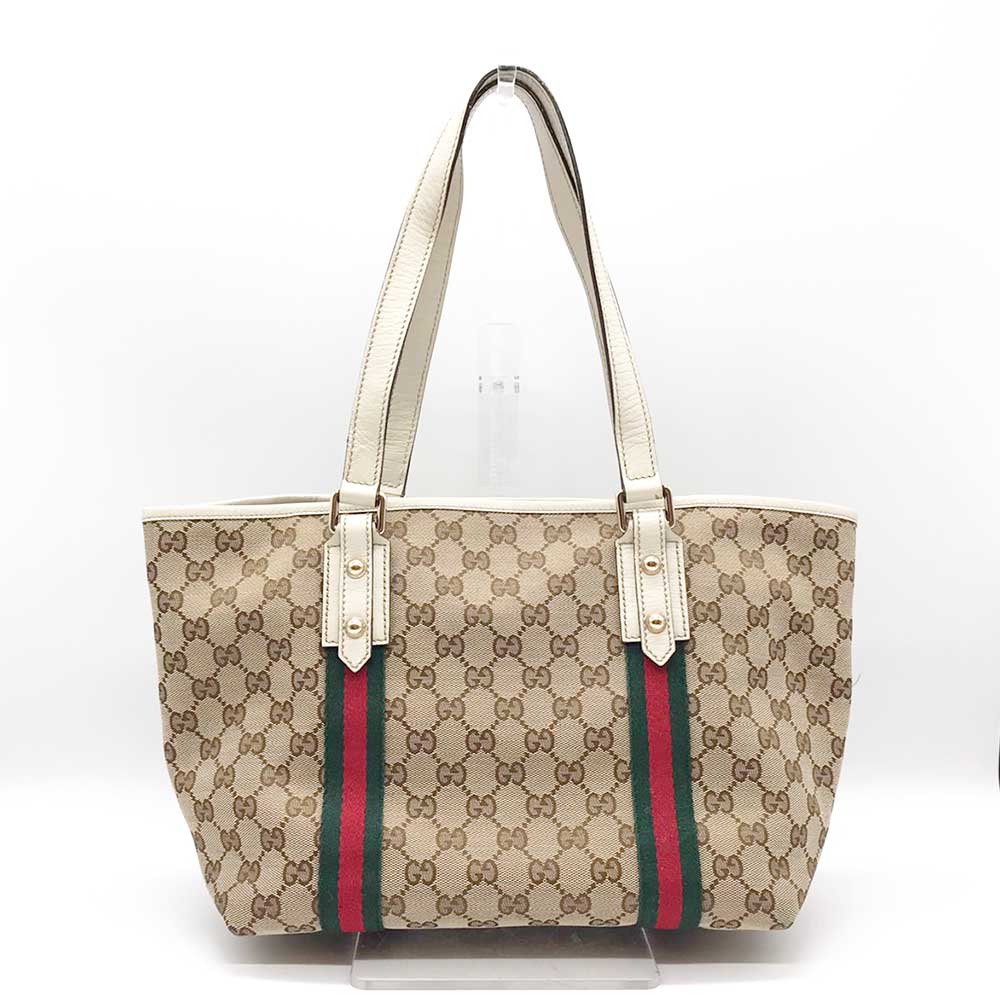 Gucci GG Canvas Leather Tote Bag 137396