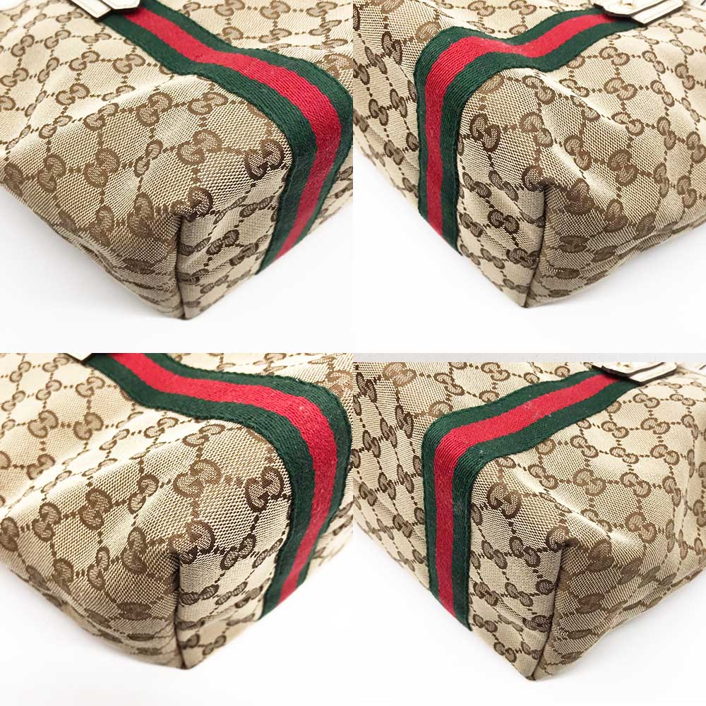 Gucci GG Canvas Leather Tote Bag 137396