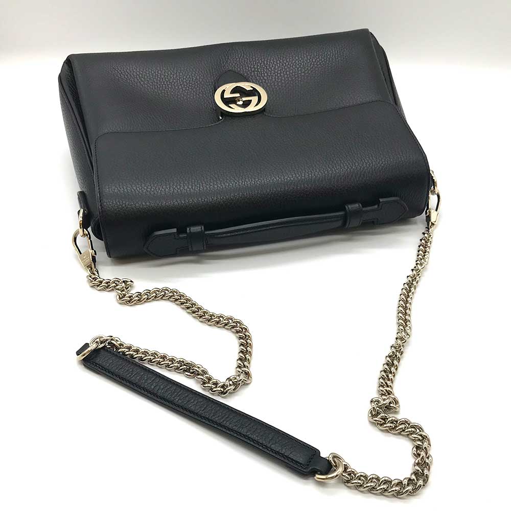 Gucci Leather Interlocking G Chain Shoulder Bag