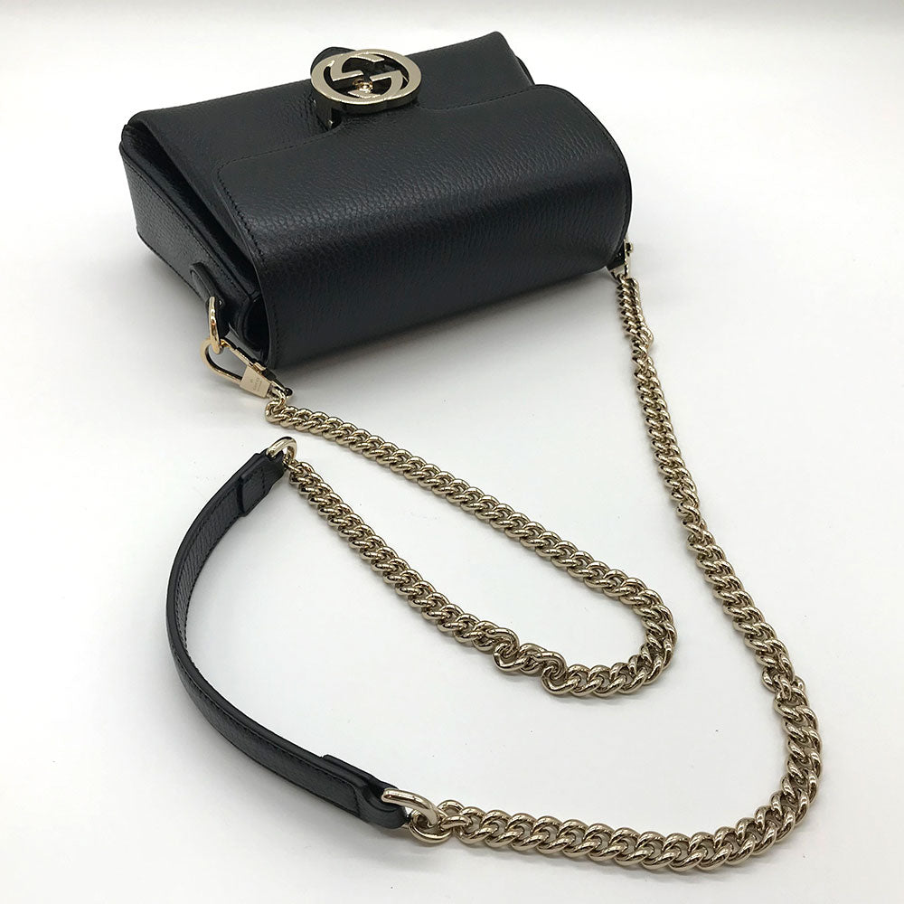 Gucci Interlocking G Leather Chain Shoulder Bag 607720