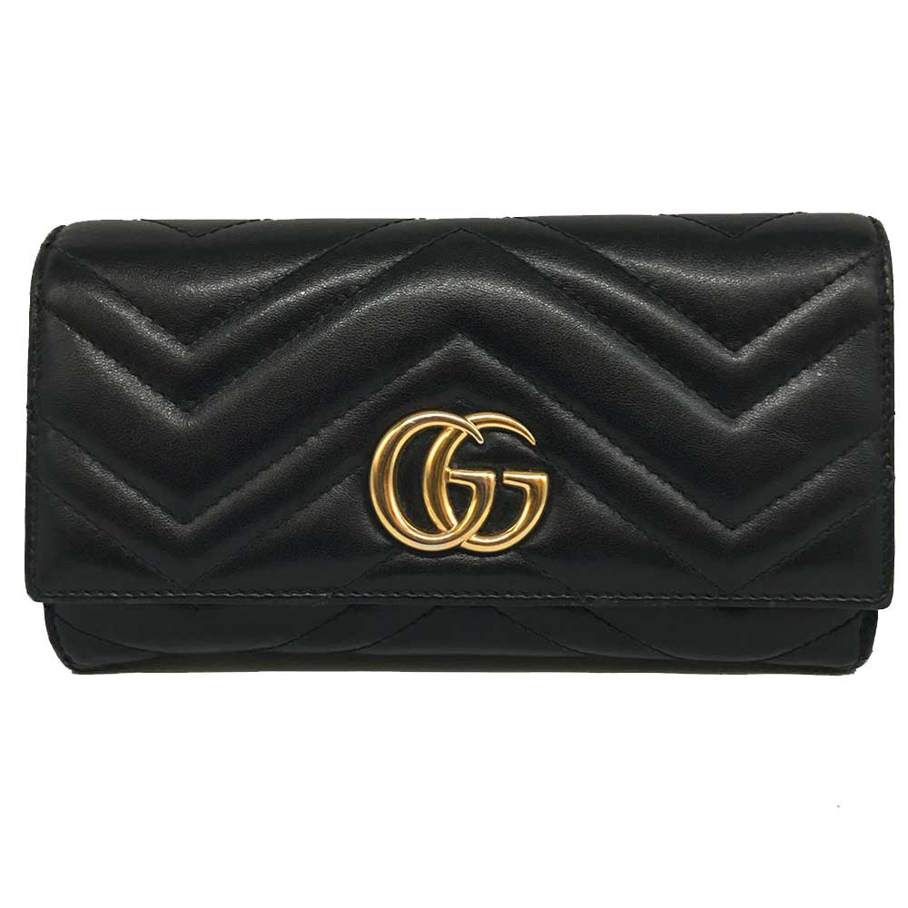 Gucci GG Marmont Leather Continental Wallet 443436 in Very Good Condition