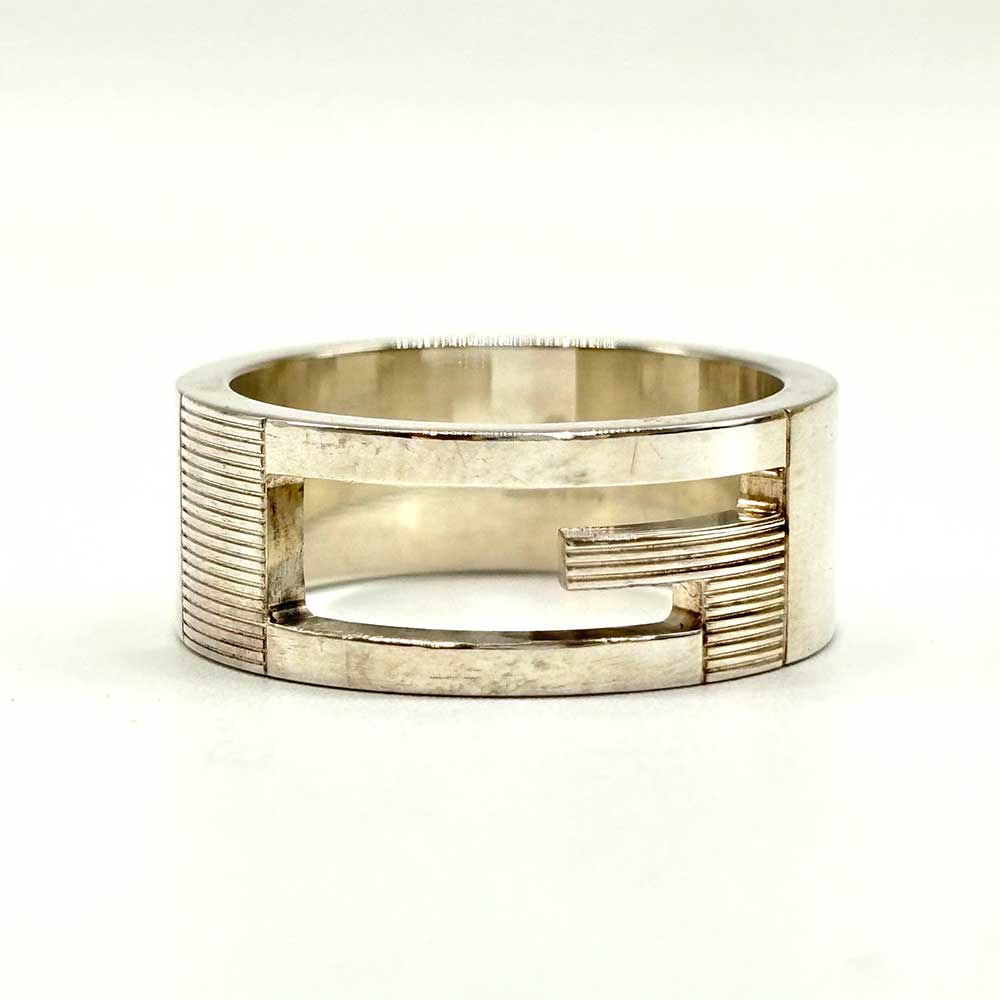 Gucci Branded G Ring Silver 925 Size 15 in Great Condition