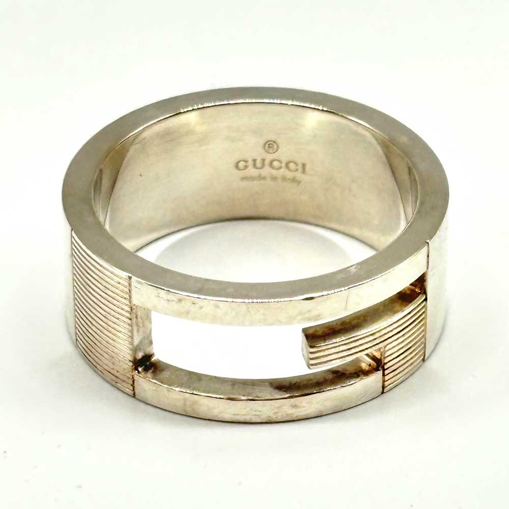 Gucci Branded G Ring Silver 925 Size 15 in Great Condition