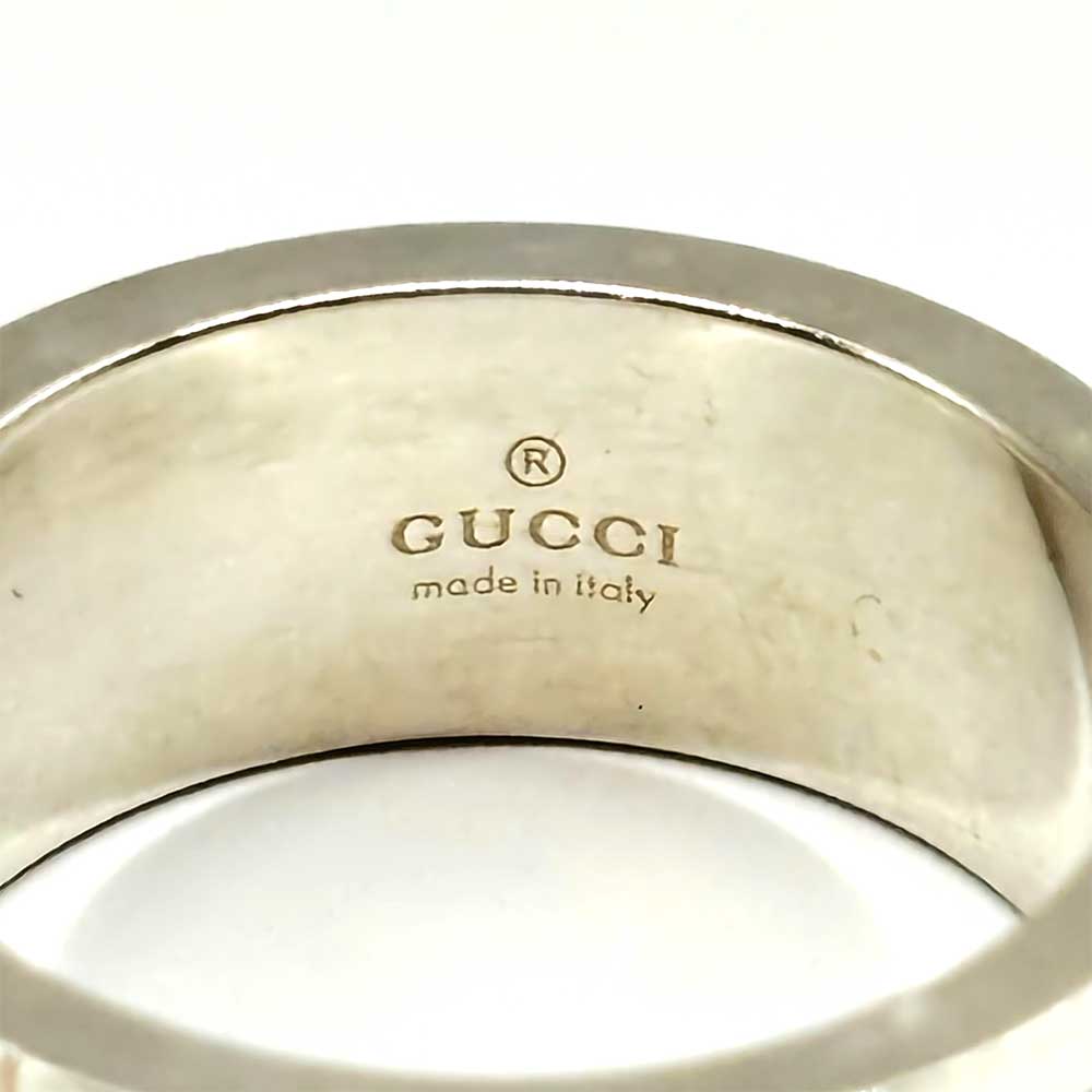 Gucci Branded G Ring Silver 925 Size 15 in Great Condition