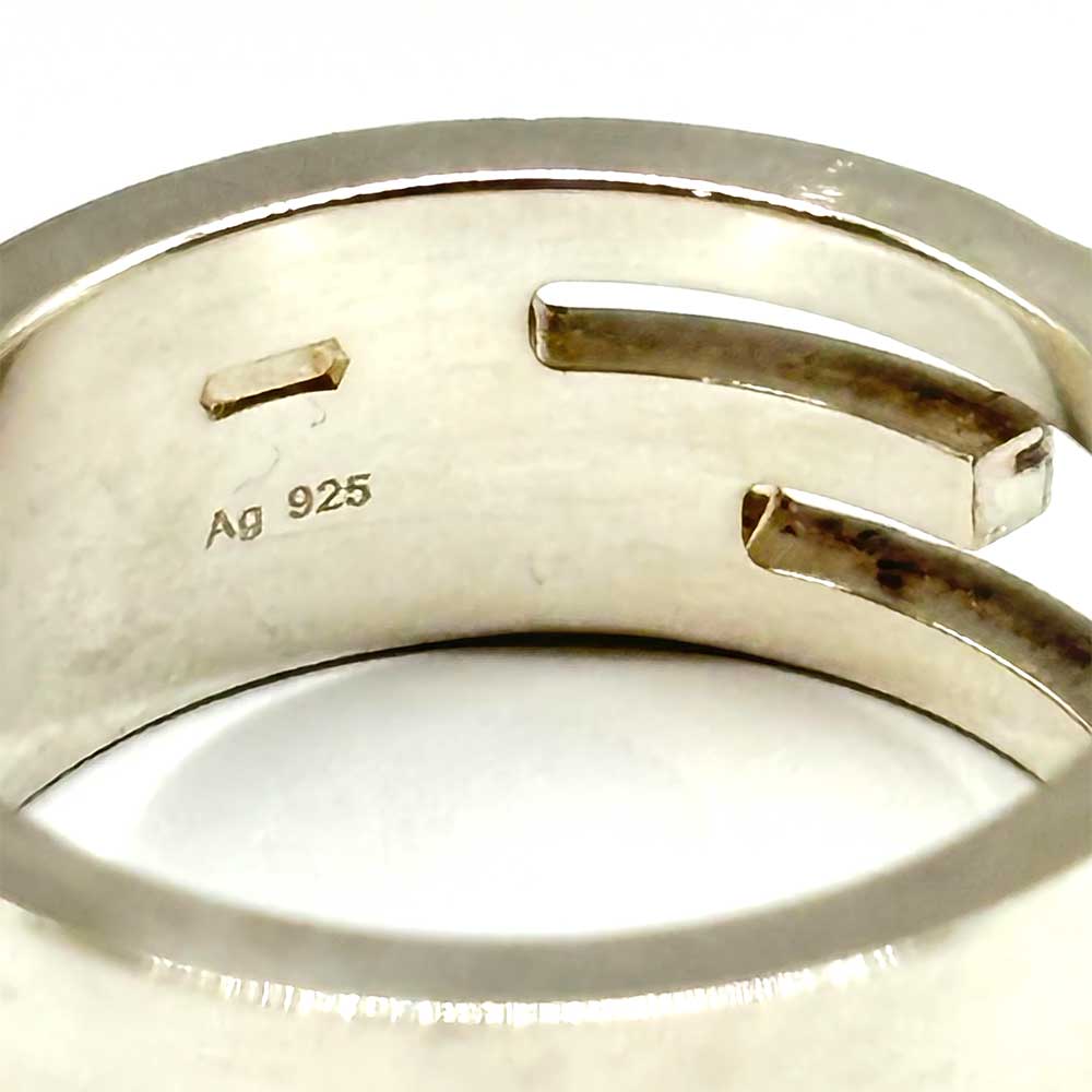 Gucci Branded G Ring Silver 925 Size 15 in Great Condition