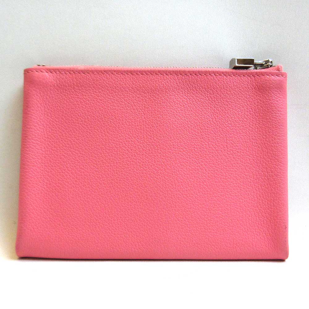 Hermes Evercolor Coin Case Pink Leather in Very Good Condition