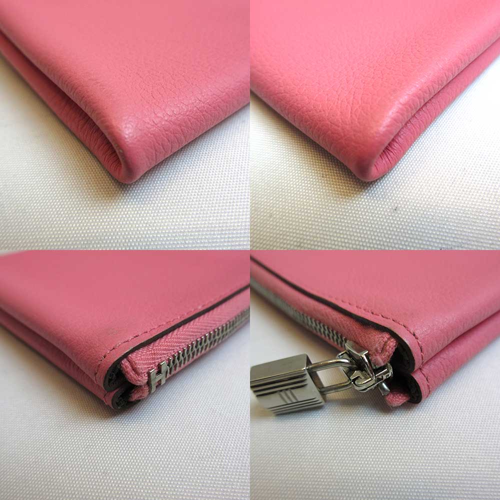 Hermes Evercolor Coin Case Pink Leather in Very Good Condition