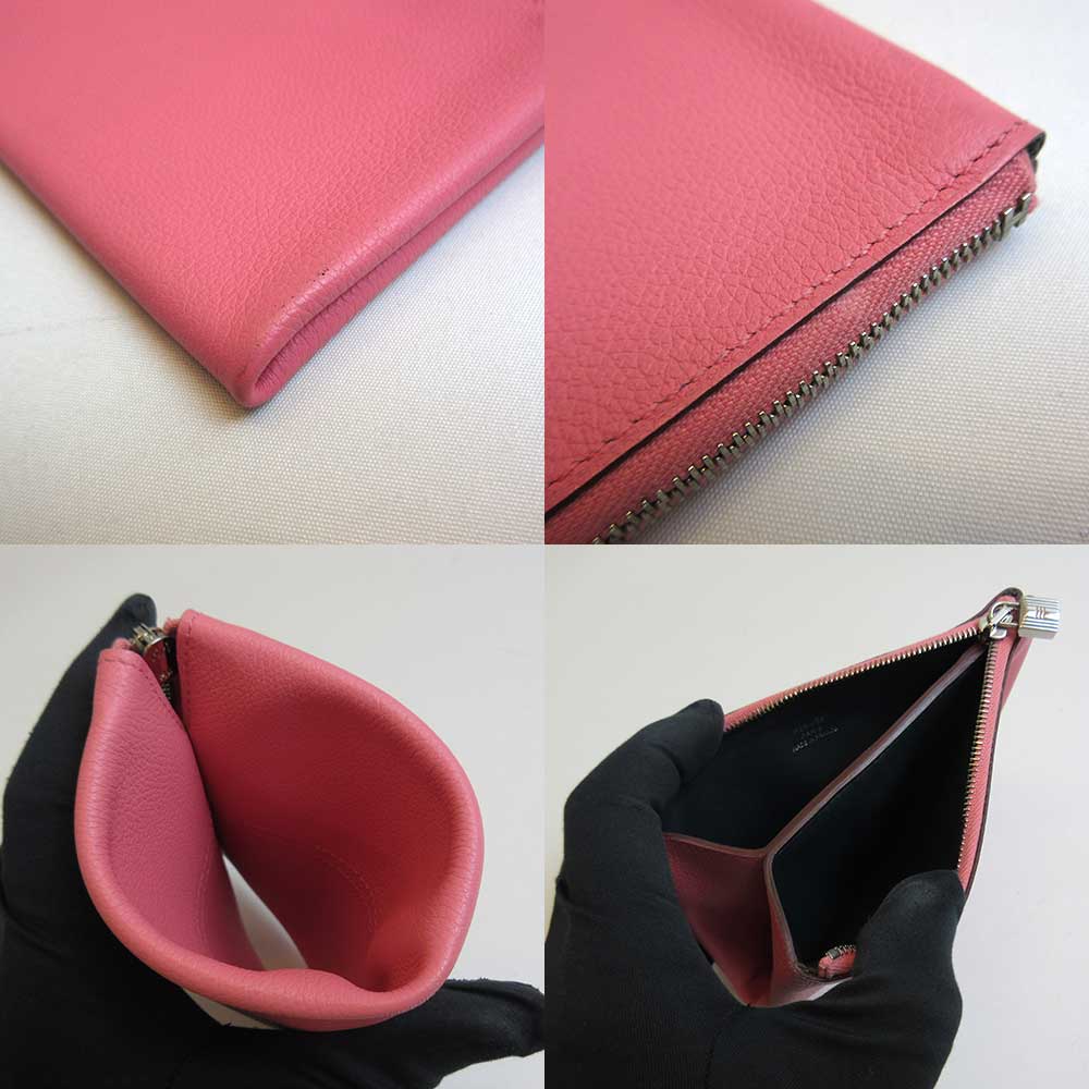 Hermes Evercolor Coin Case Pink Leather