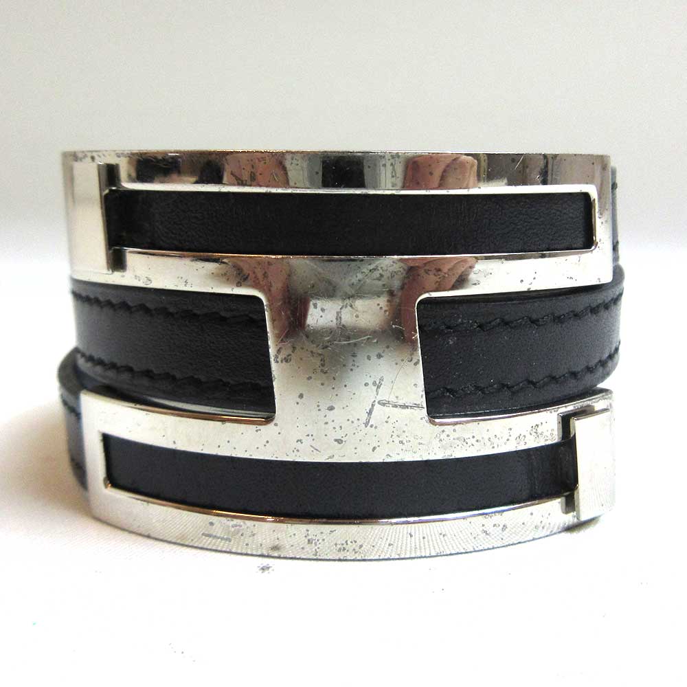 Hermes Leather Pousse Pousse Bangle Bracelet in Good Condition