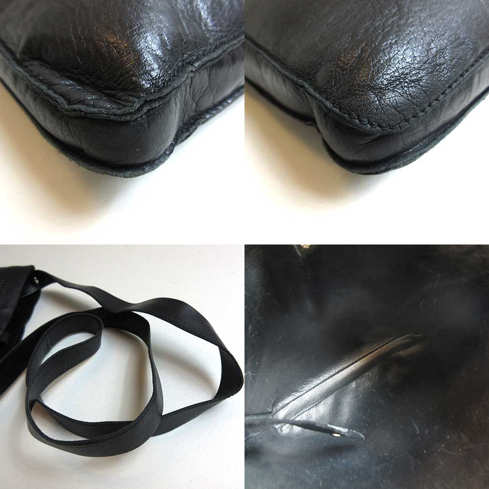 Hermes Leather Mini Shoulder Bag Black in Very Good Condition