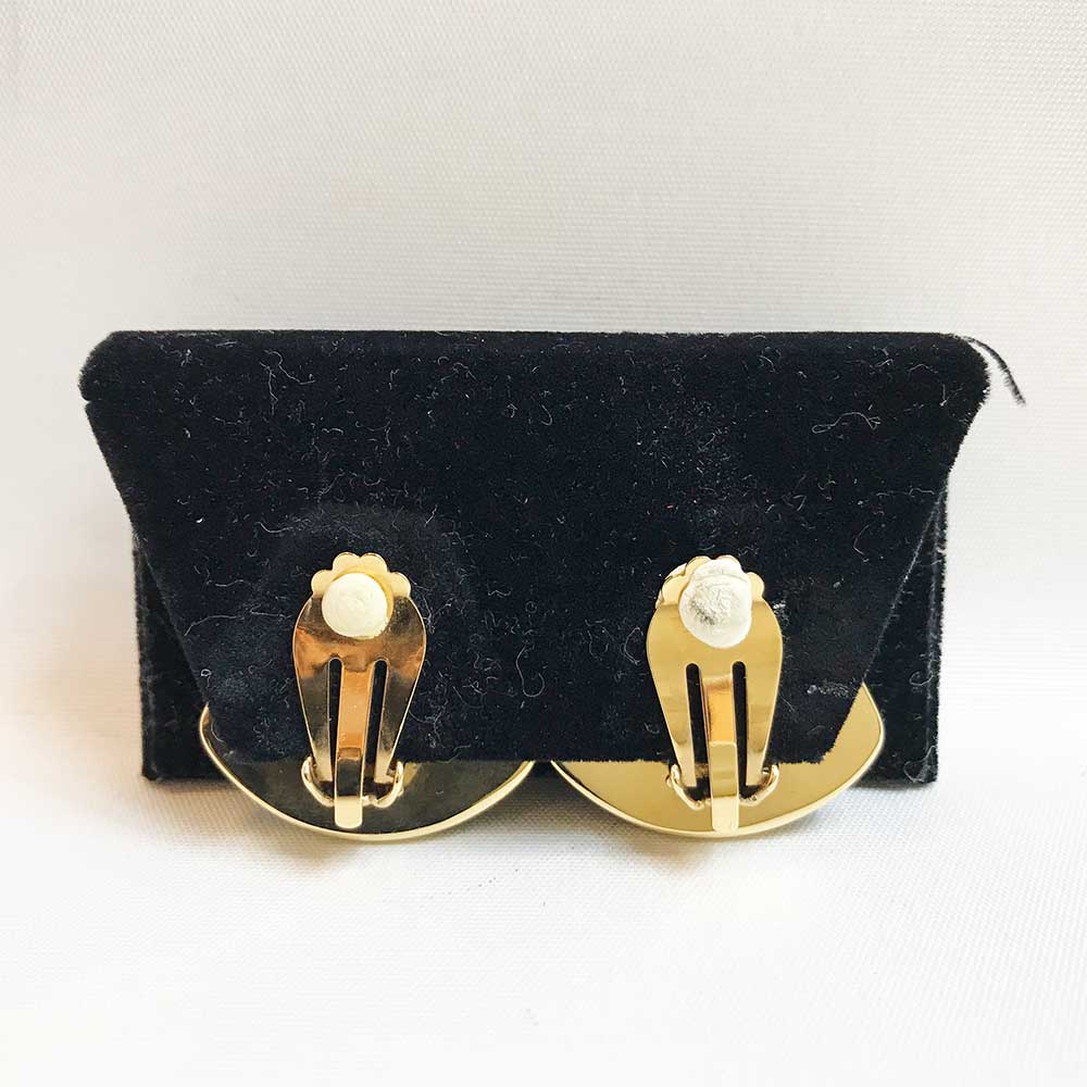 Hermes Metal Enamel Earrings 2.7cm×2.5cm×0.6cm in Great Condition