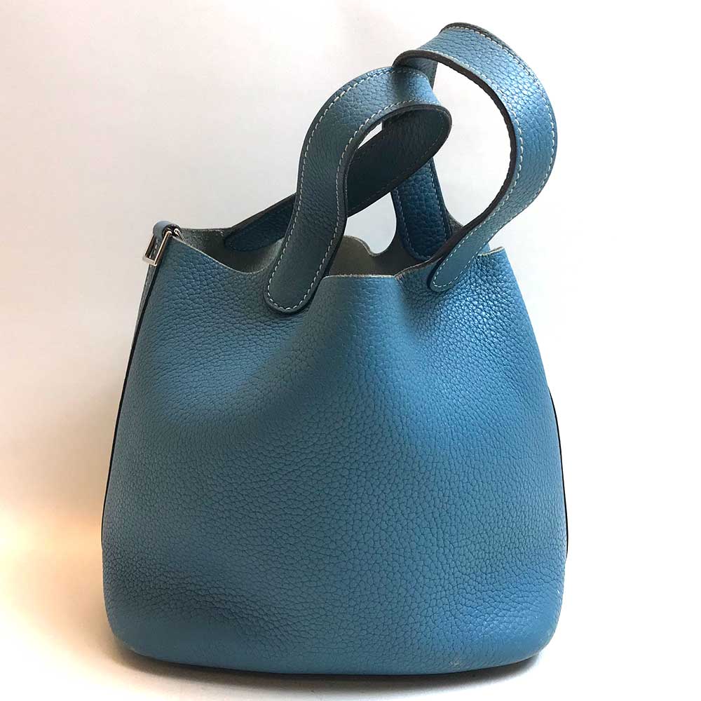 Hermes Picotin Lock PM Handbag Blue Jean