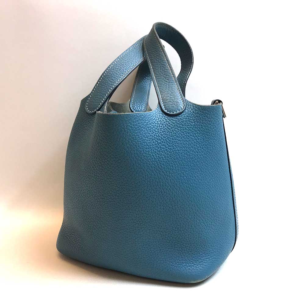 Hermes Picotin Lock PM Handbag Blue Jean