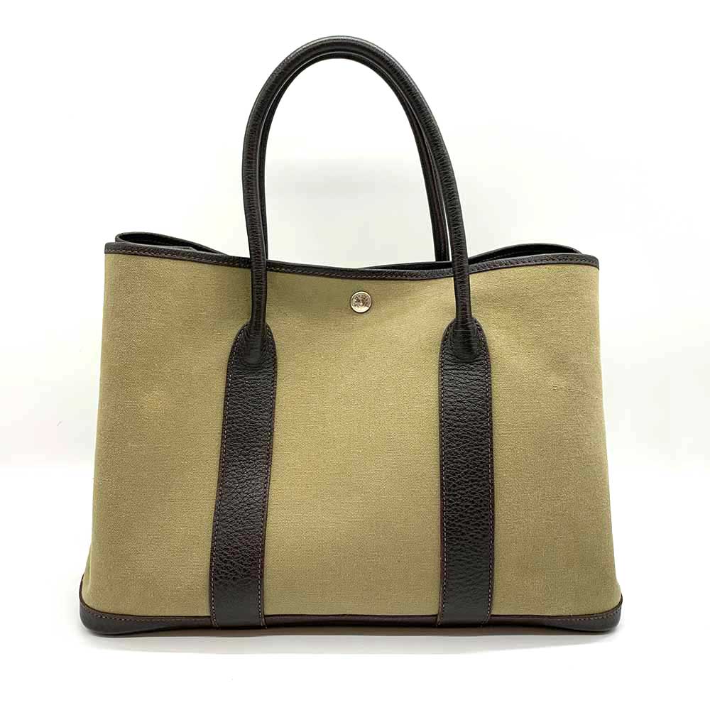 Hermes Garden Party PM Handbag Khaki in Very Good Condition